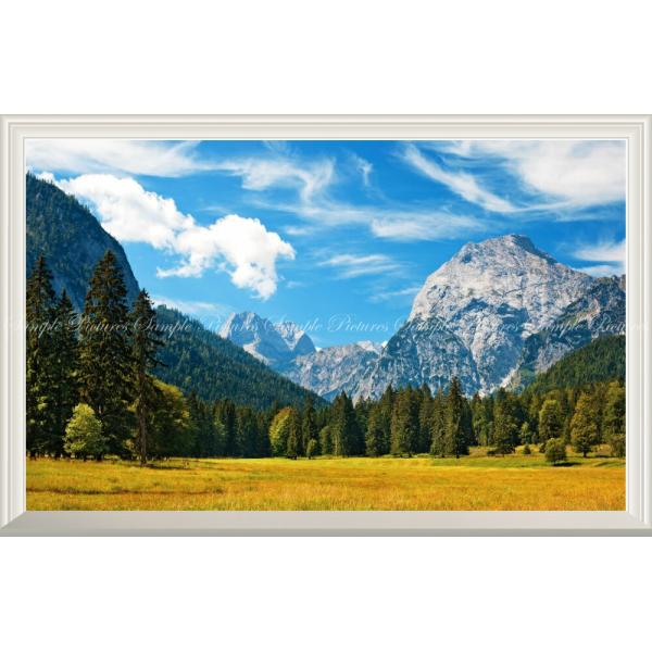 絵画風 壁紙ポスター (はがせるシール式) アルプス大自然の景色 西アルプス山脈 【扉なし窓仕様】 ...