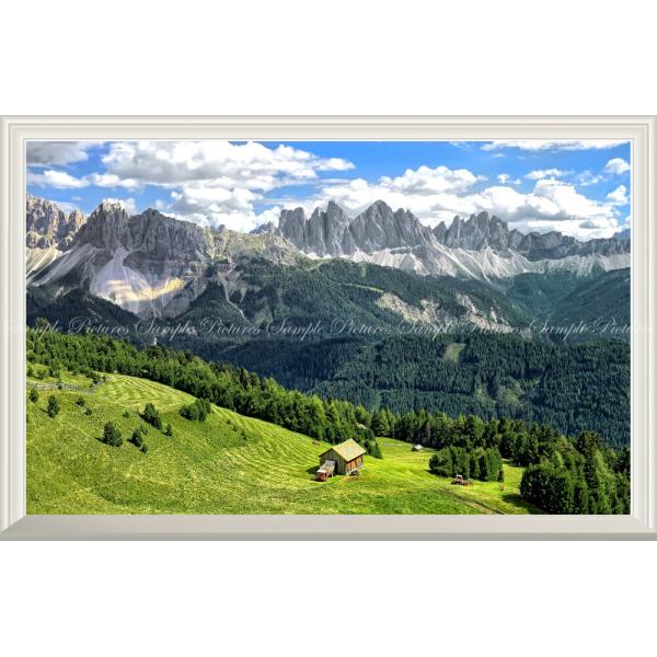 絵画風 壁紙ポスター (はがせるシール式) アルプスの景色 東アルプス山脈 【扉なし窓仕様】 キャラ...