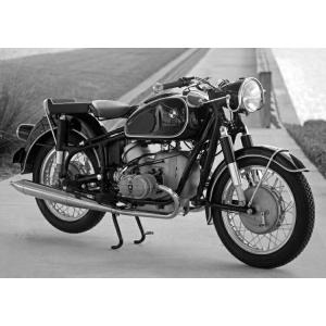 絵画風 壁紙ポスター (はがせるシール式) BMW R50S 1960-62年 アールズの名車 バイ...