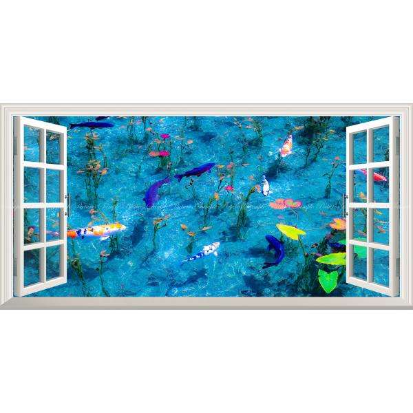絵画風 壁紙ポスター (はがせるシール式) -地球の撮り方- まるで絵画 関市のモネの池 【窓仕様】...