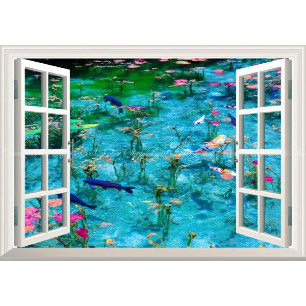 絵画風 壁紙ポスター (はがせるシール式) -地球の撮り方- まるで絵画 関市のモネの池 【窓仕様】...