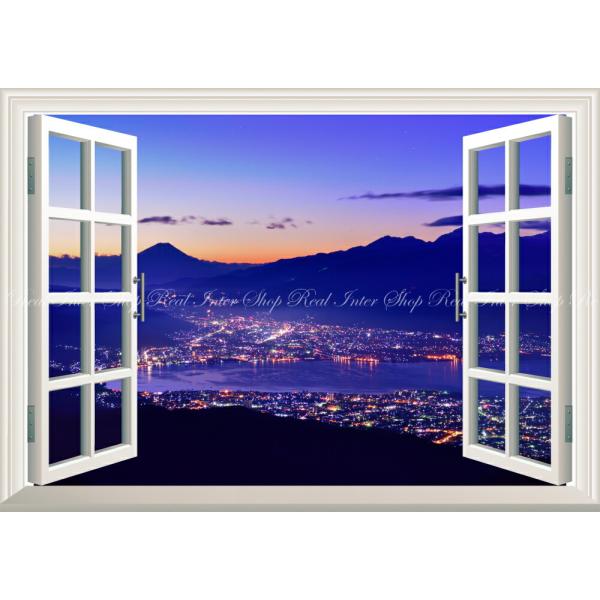 絵画風 壁紙ポスター (はがせるシール式) -地球の撮り方- 極寒の宝石箱 高ボッチ高原からの富士山...