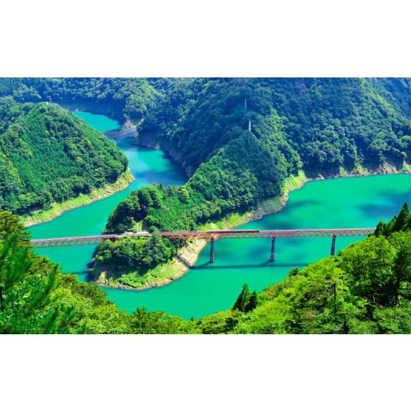 絵画風 壁紙ポスター (はがせるシール式) -地球の撮り方- エメラルドグリーンの秘境駅 大井川鐵道...