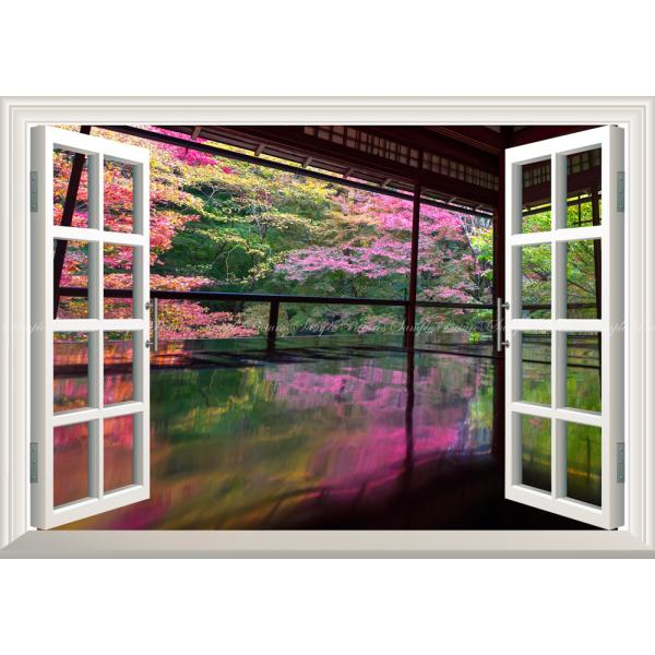 絵画風 壁紙ポスター (はがせるシール式) -地球の撮り方- 紅葉が反射する床もみじ 京都 瑠璃光院...