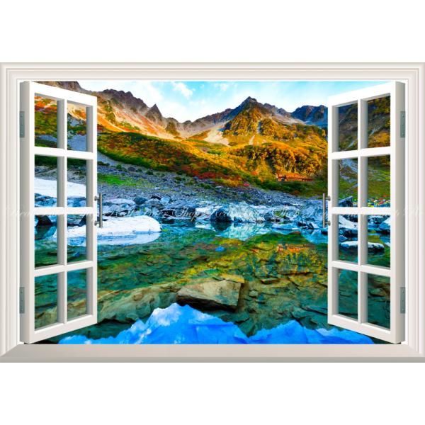 絵画風 壁紙ポスター (はがせるシール式) -地球の撮り方- 日本一の紅葉、涸沢カールの絶景と奥穂高...