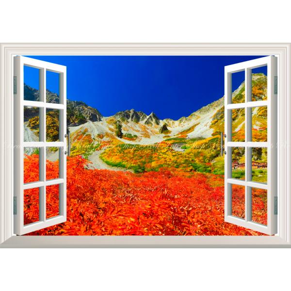 絵画風 壁紙ポスター (はがせるシール式) -地球の撮り方- 日本一の紅葉、涸沢カールの絶景と奥穂高...