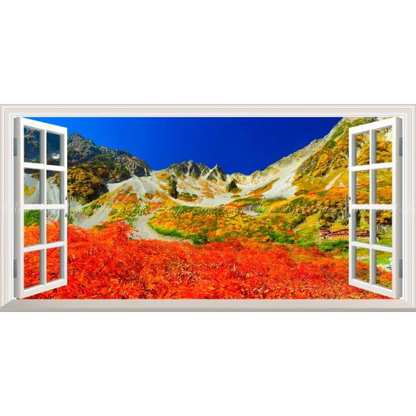 絵画風 壁紙ポスター (はがせるシール式) -地球の撮り方- 日本一の紅葉、涸沢カールの絶景と奥穂高...