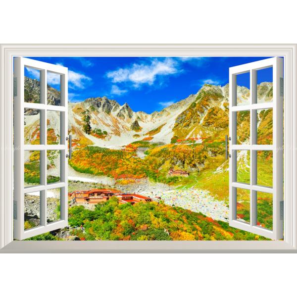 絵画風 壁紙ポスター (はがせるシール式) -地球の撮り方- 日本一の紅葉、涸沢カールの絶景と奥穂高...