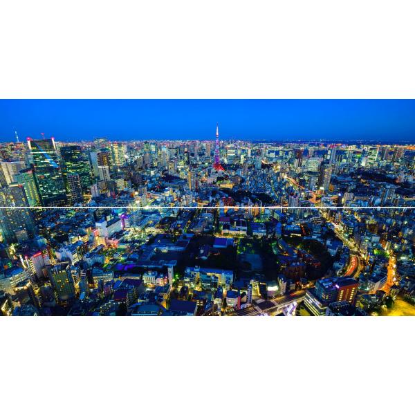 絵画風 壁紙ポスター (はがせるシール式) 【特大上下2枚仕様】-地球の撮り方- 東京タワーを一望 ...