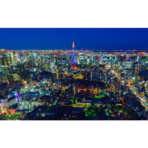 絵画風 壁紙ポスター (はがせるシール式) -地球の撮り方- 東京タワーを一望 六本木ヒルズ展望台 ...