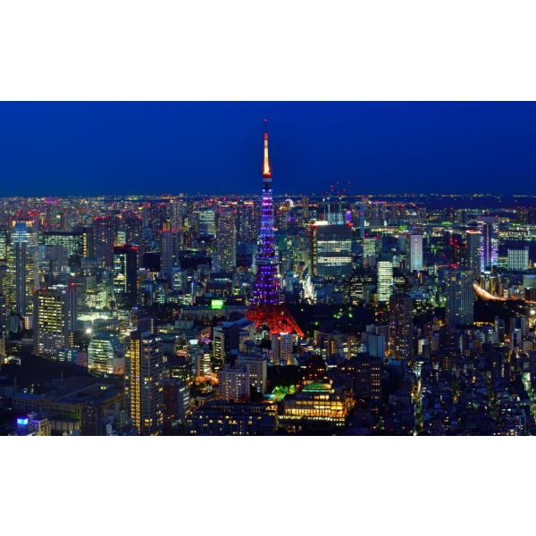 絵画風 壁紙ポスター (はがせるシール式) -地球の撮り方- 東京タワーを一望 六本木ヒルズ展望台 ...