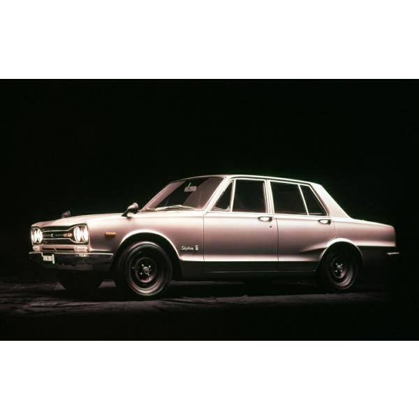 絵画風 壁紙ポスター (はがせるシール式) 日産 スカイライン 2000GT-R 初代 前期型 ハコ...