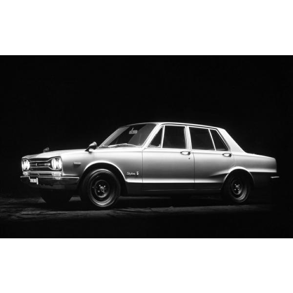 絵画風 壁紙ポスター (はがせるシール式) 日産 スカイライン 2000GT-R 初代 前期型 ハコ...