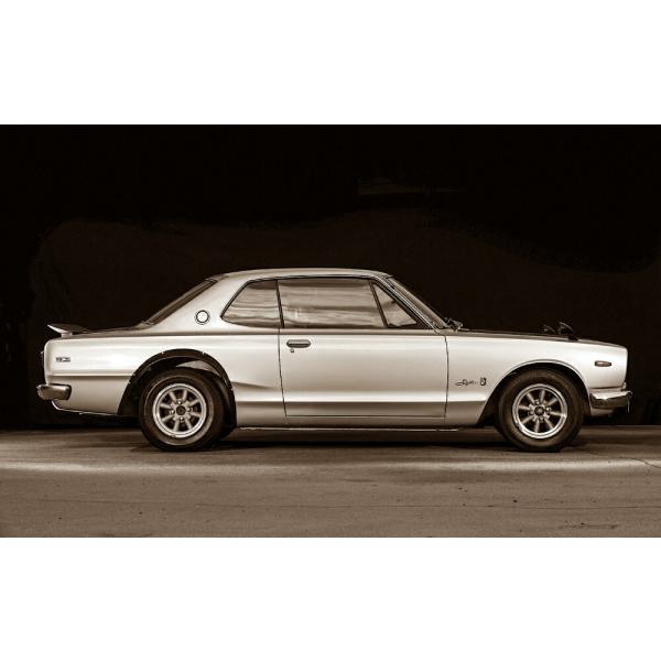 絵画風 壁紙ポスター (はがせるシール式) 日産 スカイライン 2000GT-R 初代 後期型 ハコ...