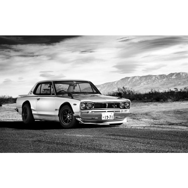 絵画風 壁紙ポスター (はがせるシール式) 日産 スカイライン 2000GT-R 初代 ハコスカ キ...