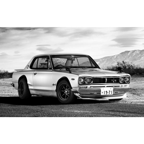 絵画風 壁紙ポスター (はがせるシール式) 日産 スカイライン 2000GT-R 初代 ハコスカ キ...