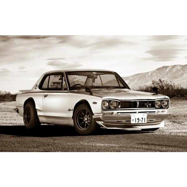 絵画風 壁紙ポスター (はがせるシール式) 日産 スカイライン 2000GT-R 初代 ハコスカ キ...