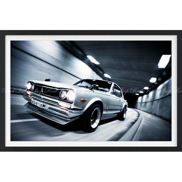 絵画風 壁紙ポスター (はがせるシール式) 日産 スカイライン 2000GT-R 初代 ハコスカ 【...