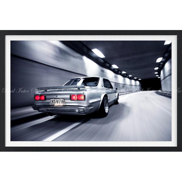 絵画風 壁紙ポスター (はがせるシール式) 日産 スカイライン 2000GT-R 初代 ハコスカ 【...