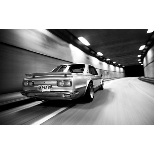 絵画風 壁紙ポスター (はがせるシール式) 日産 スカイライン 2000GT-R 初代 ハコスカ キ...