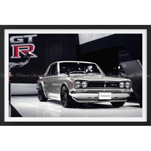 絵画風 壁紙ポスター (はがせるシール式) 日産 スカイライン 2000GT-R KPGC10型 ハ...