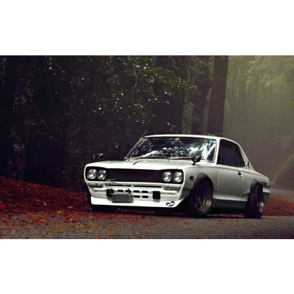 絵画風 壁紙ポスター (はがせるシール式) 日産 スカイライン 2000GT-R KPGC10型 ハ...