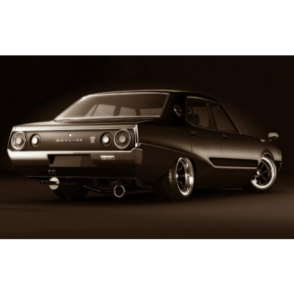 絵画風 壁紙ポスター (はがせるシール式) 日産 スカイライン 2000GTX-E ケンメリ GT-...