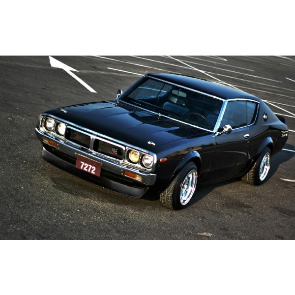 絵画風 壁紙ポスター (はがせるシール式) 日産 スカイライン 2000GT-R KPGC110型 ...