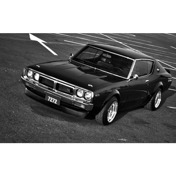 絵画風 壁紙ポスター (はがせるシール式) 日産 スカイライン 2000GT-R KPGC110型 ...