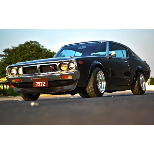 絵画風 壁紙ポスター (はがせるシール式) 日産 スカイライン 2000GT-R KPGC110型 ...