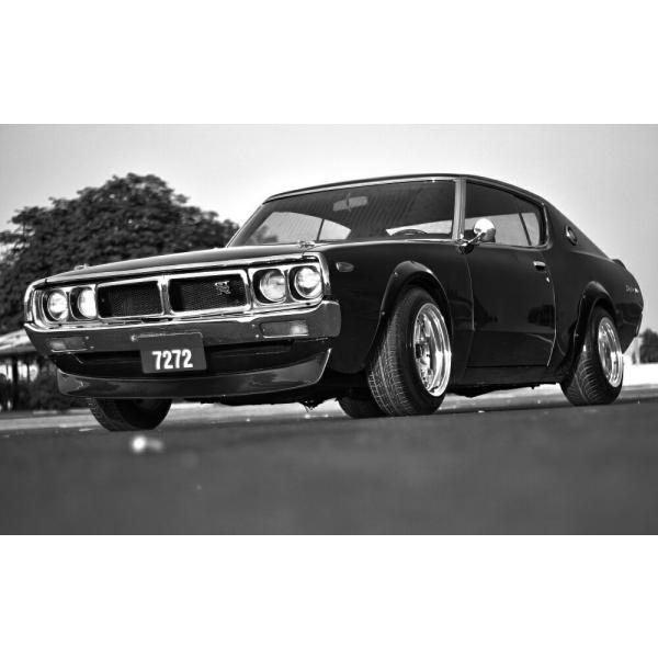 絵画風 壁紙ポスター (はがせるシール式) 日産 スカイライン 2000GT-R KPGC110型 ...