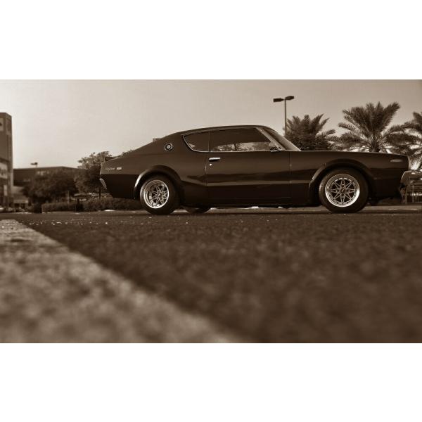 絵画風 壁紙ポスター (はがせるシール式) 日産 スカイライン 2000GT-R KPGC110型 ...