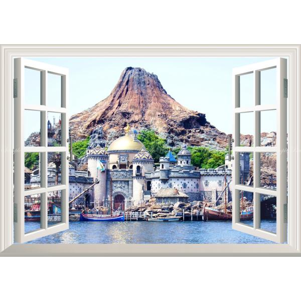 絵画風 壁紙ポスター (はがせるシール式) ディズニーシーの景色 ディズニーリゾート 【窓仕様】 キ...