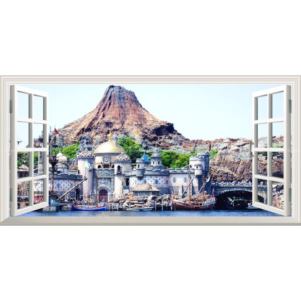 絵画風 壁紙ポスター (はがせるシール式) ディズニーシー ディズニーリゾート 【窓仕様】 キャラク...