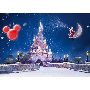 絵画風 壁紙ポスター (はがせるシール式) ディズニーワールド クリスマスのシンデレラ城 雪景色 キャラクロ DNW-014A2(A2版 594mm×420mm)＜日本製＞