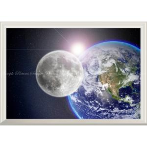 絵画風 壁紙ポスター (はがせるシール式) 月 スーパームーン 満月