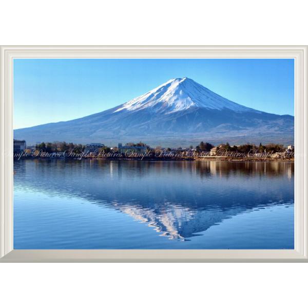 絵画風 壁紙ポスター (はがせるシール式) 逆さ富士 富士山 河口湖 鏡の湖面 開運【扉なし窓仕様】...