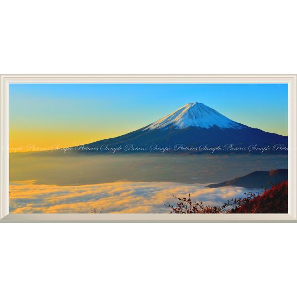 絵画風 壁紙ポスター (はがせるシール式) 天晴れの富士山と雲海 富士山 開運 パノラマ【扉なし窓仕...