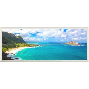 絵画風 壁紙ポスター (はがせるシール式) ハワイ ハナウマ・ベイ マカプウ ビーチ【扉なし窓仕様】...