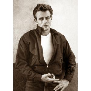 絵画風 壁紙ポスター (はがせるシール式) ジェームズ・ディーン James Dean 1950年代 セピア キャラクロ JMD-002A2(A2版 420mm×594mm)＜日本製＞｜real-inter