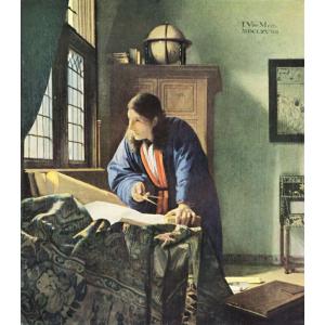 絵画風 壁紙ポスター【フルサイズ版】 ヨハネス・フェルメール 天文学