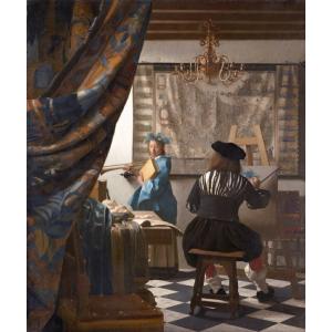 絵画風 壁紙ポスター【フルサイズ版】 ヨハネス・フェルメール 天文学