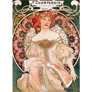 絵画風 壁紙ポスター【フルサイズ版】 アルフォンス・ミュシャ 四季-春