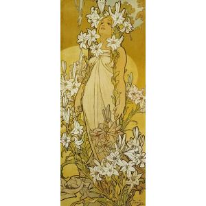 絵画風 壁紙ポスター【フルサイズ版】 アルフォンス・ミュシャ 四つの