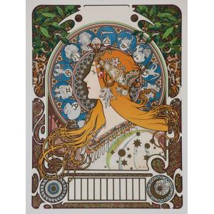 絵画風 壁紙ポスター【フルサイズ版】 アルフォンス・ミュシャ 四季-春