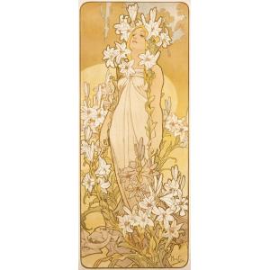 ミュシャ 浮気女 1899年　額縁つき　アート　絵画 絵画風 壁紙ポスター【フルサイズ版】 アルフォンス・ミュシャ