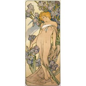 ミュシャ 浮気女 1899年　額縁つき　アート　絵画 絵画風 壁紙ポスター【フルサイズ版】 アルフォンス・ミュシャ