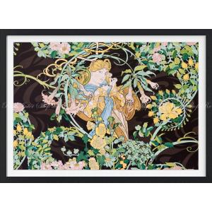 絵画風 壁紙ポスター 【コラージュ版】 アルフォンス・ミュシャ 桜草