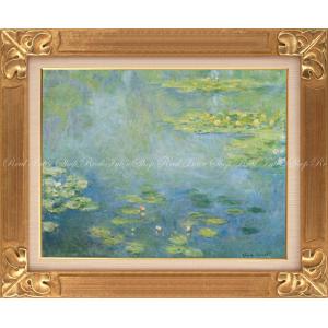 絵画風 壁紙ポスター【フルサイズ版】 クロード・モネ 睡蓮 1906年 Water Lilies 【額縁印刷】 キャラクロ K-MON-013SGK2(594mm×489mm)＜日本製＞｜real-inter