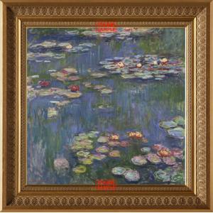 額装済/睡蓮 1916/クロード モネ/ポスター/インテリア/アート 絵画風 壁紙ポスター【フルサイズ版】 クロード・モネ 睡蓮 1916年